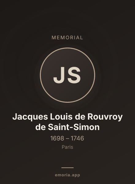 Memorial portrait of Jacques Louis de Rouvroy de Saint-Simon