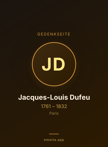 Gedenkportrait von Jacques-Louis Dufeu