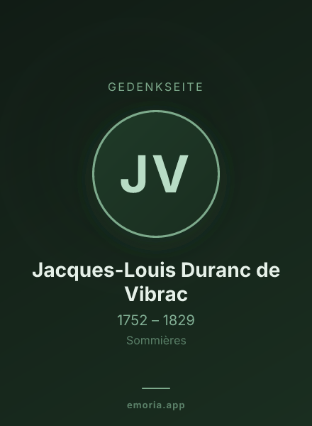 Gedenkportrait von Jacques-Louis Duranc de Vibrac
