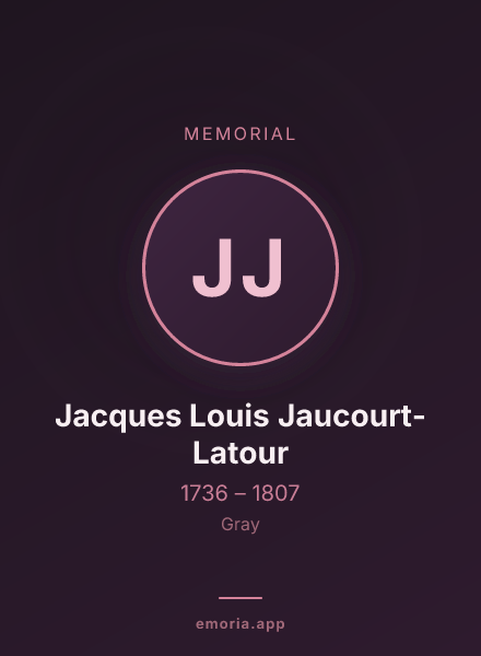 Memorial portrait of Jacques Louis Jaucourt-Latour