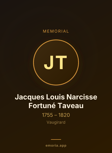 Memorial portrait of Jacques Louis Narcisse Fortuné Taveau