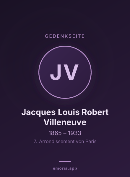 Gedenkportrait von Jacques Louis Robert Villeneuve