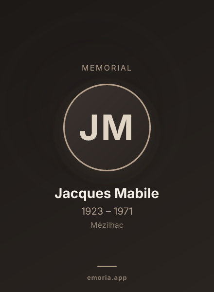 Memorial portrait of Jacques Mabile