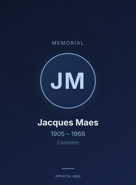 Memorial portrait of Jacques Maes