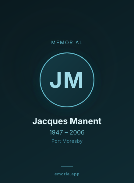 Memorial portrait of Jacques Manent