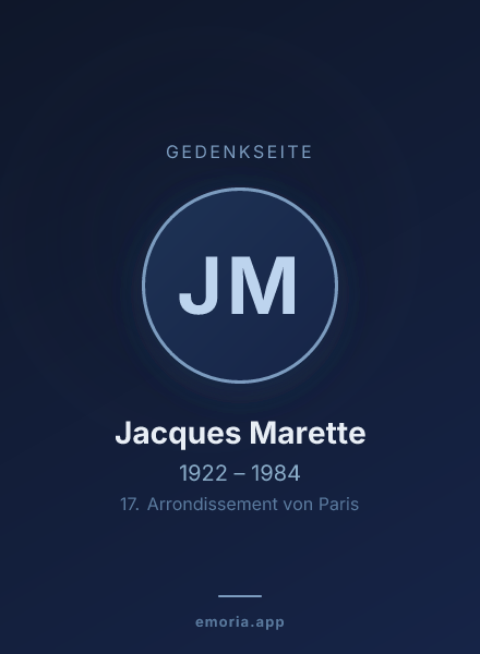 Gedenkportrait von Jacques Marette