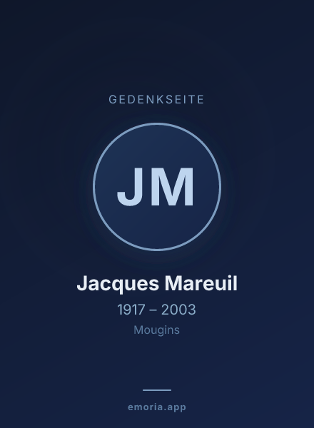 Gedenkportrait von Jacques Mareuil