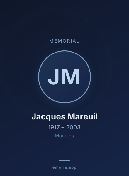 Memorial portrait of Jacques Mareuil
