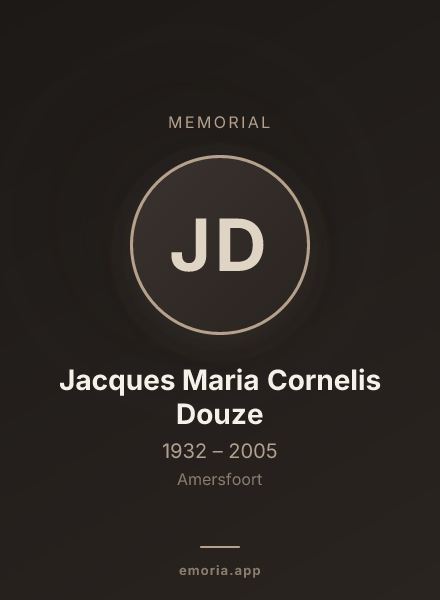 Memorial portrait of Jacques Maria Cornelis Douze