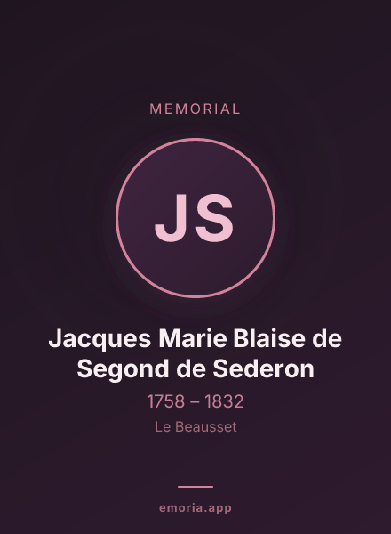 Memorial portrait of Jacques Marie Blaise de Segond de Sederon