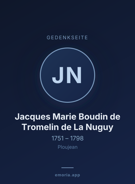 Gedenkportrait von Jacques Marie Boudin de Tromelin de La Nuguy
