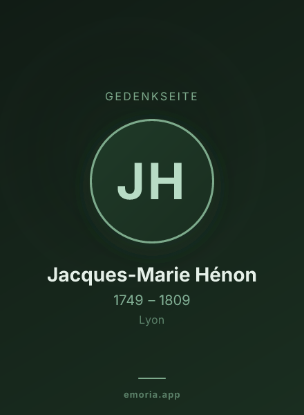 Gedenkportrait von Jacques-Marie Hénon