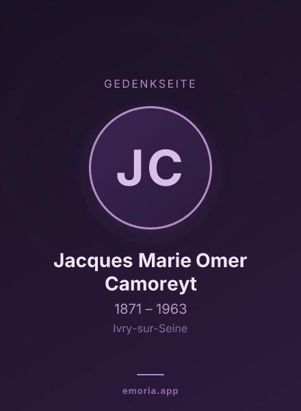 Gedenkportrait von Jacques Marie Omer Camoreyt