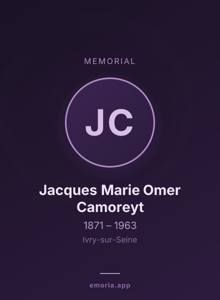 Memorial portrait of Jacques Marie Omer Camoreyt