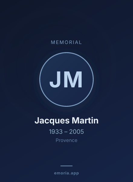 Memorial portrait of Jacques Martin