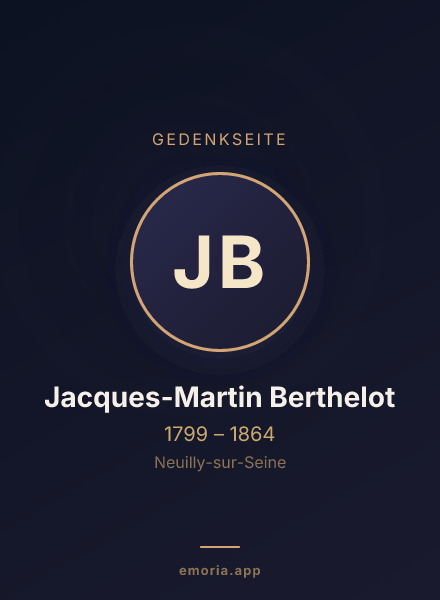 Gedenkportrait von Jacques-Martin Berthelot