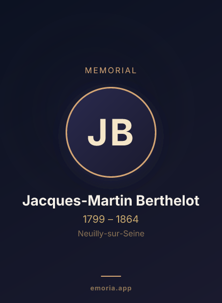 Memorial portrait of Jacques-Martin Berthelot