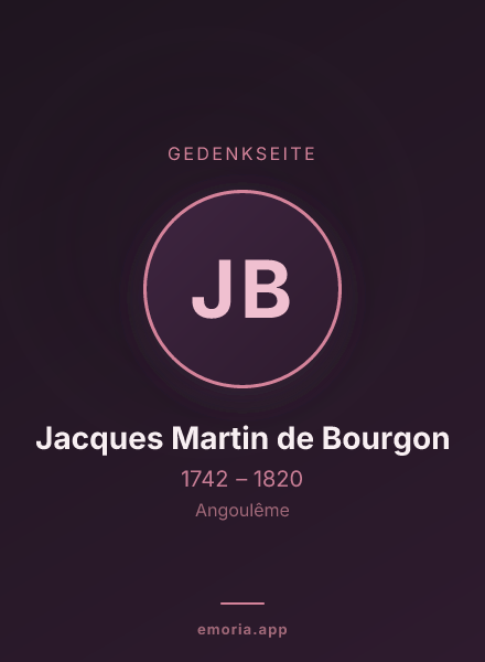Gedenkportrait von Jacques Martin de Bourgon