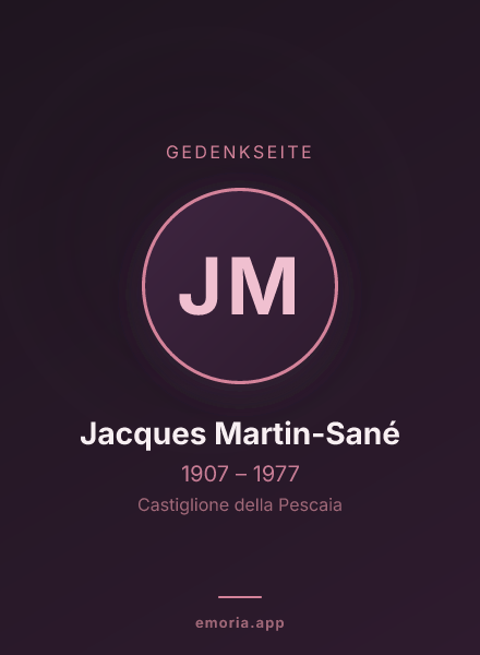 Gedenkportrait von Jacques Martin-Sané