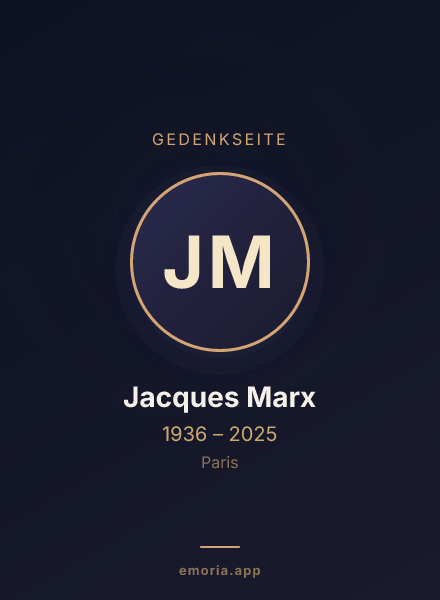 Gedenkportrait von Jacques Marx