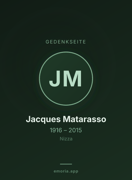 Gedenkportrait von Jacques Matarasso