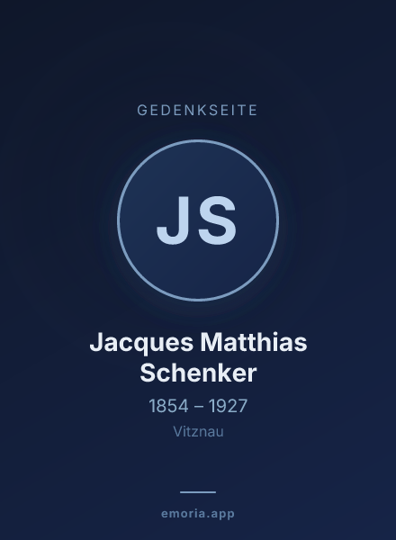 Gedenkportrait von Jacques Matthias Schenker