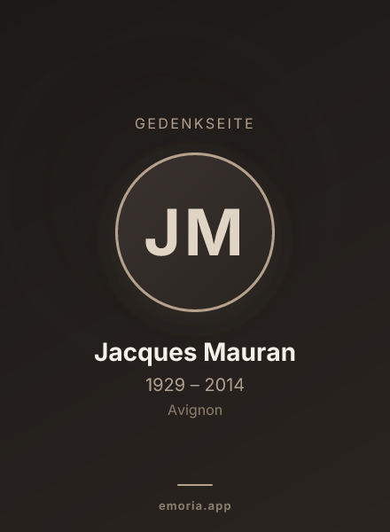 Gedenkportrait von Jacques Mauran