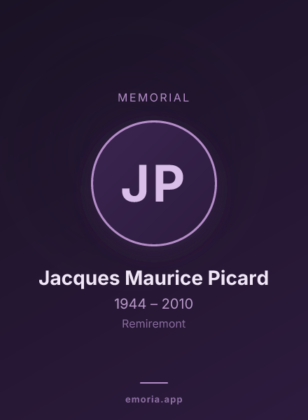 Memorial portrait of Jacques Maurice Picard