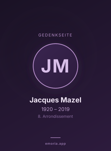 Gedenkportrait von Jacques Mazel