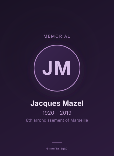 Memorial portrait of Jacques Mazel