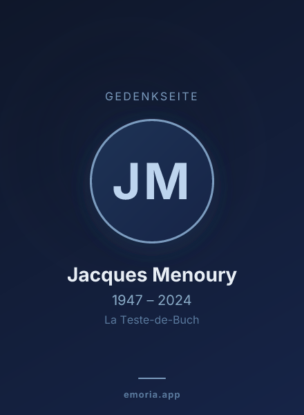 Gedenkportrait von Jacques Menoury