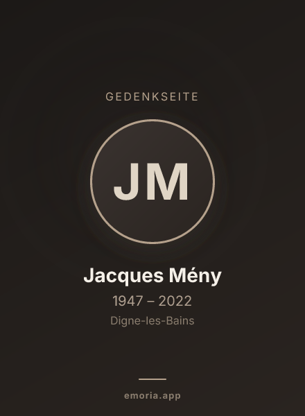 Gedenkportrait von Jacques Mény