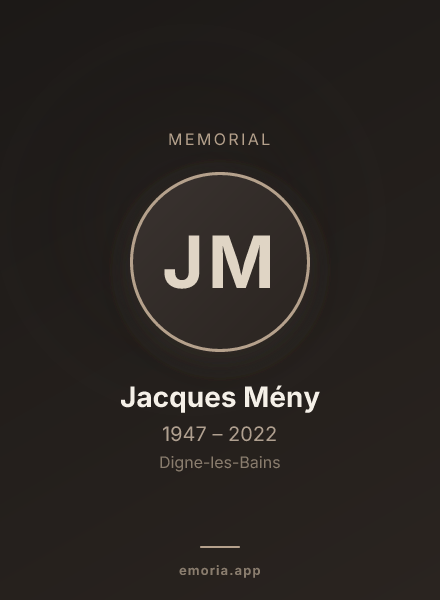 Memorial portrait of Jacques Mény