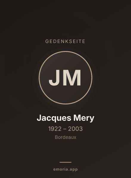 Gedenkportrait von Jacques Mery