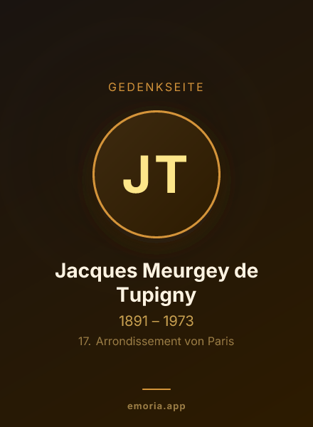 Gedenkportrait von Jacques Meurgey de Tupigny