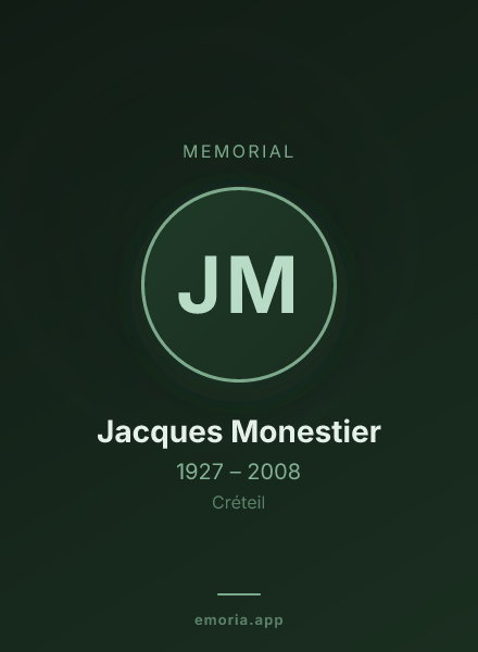 Memorial portrait of Jacques Monestier