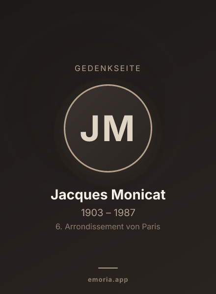 Gedenkportrait von Jacques Monicat