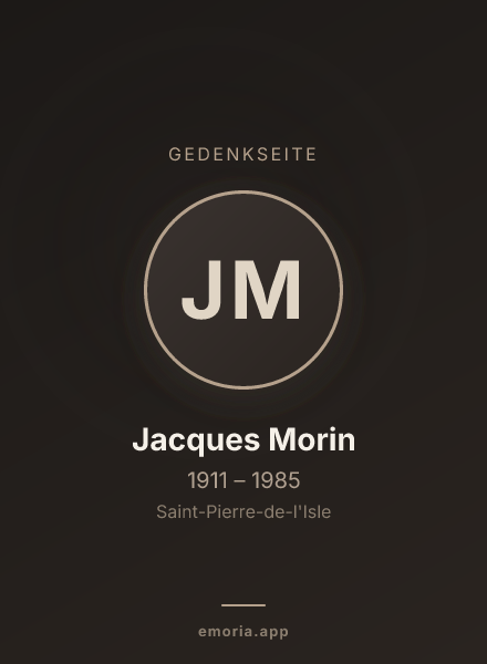 Gedenkportrait von Jacques Morin