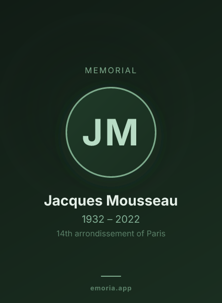 Memorial portrait of Jacques Mousseau