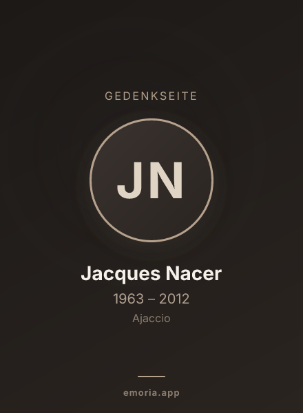 Gedenkportrait von Jacques Nacer