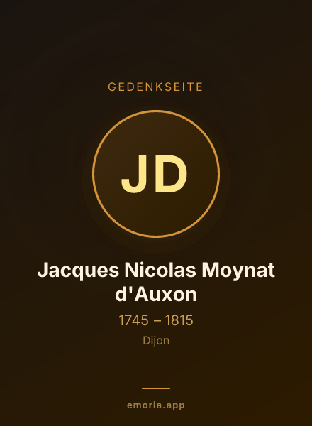 Gedenkportrait von Jacques Nicolas Moynat d'Auxon