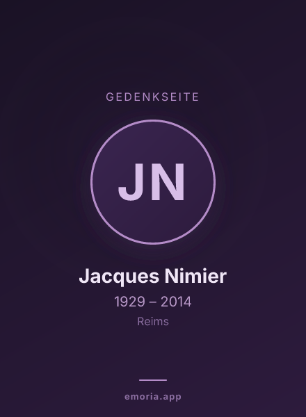 Gedenkportrait von Jacques Nimier