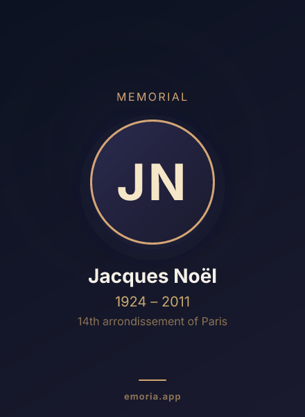 Memorial portrait of Jacques Noël