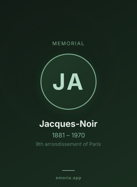 Memorial portrait of Jacques-Noir