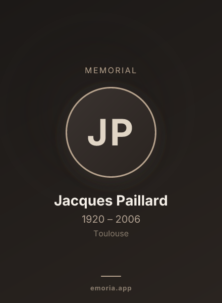 Memorial portrait of Jacques Paillard