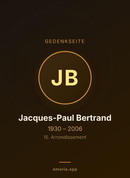 Gedenkportrait von Jacques-Paul Bertrand