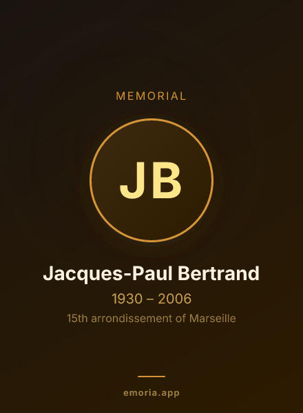 Memorial portrait of Jacques-Paul Bertrand