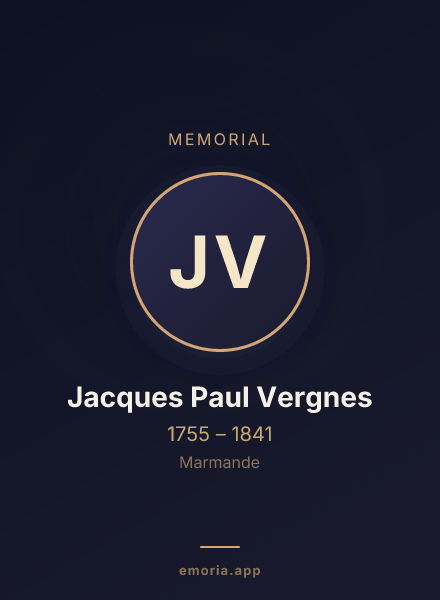 Memorial portrait of Jacques Paul Vergnes