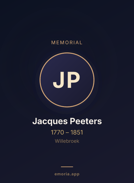 Memorial portrait of Jacques Peeters