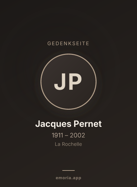 Gedenkportrait von Jacques Pernet